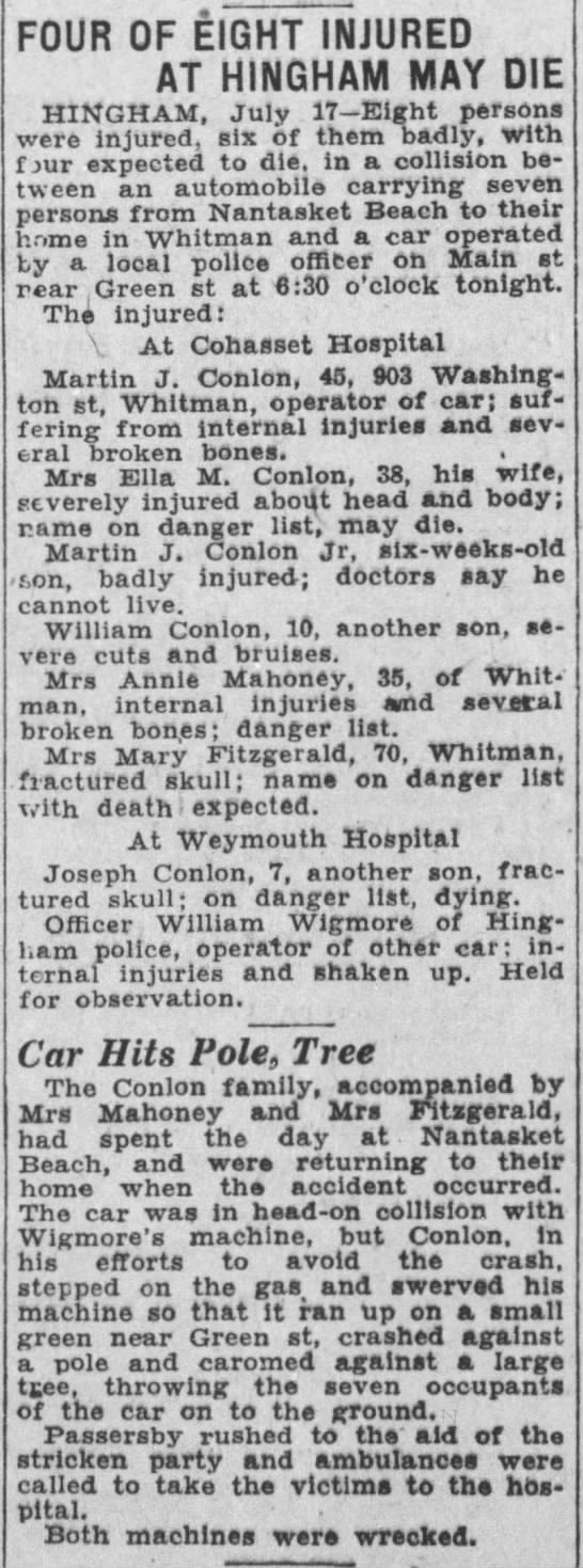 Boston Globe, 17 July 1932.